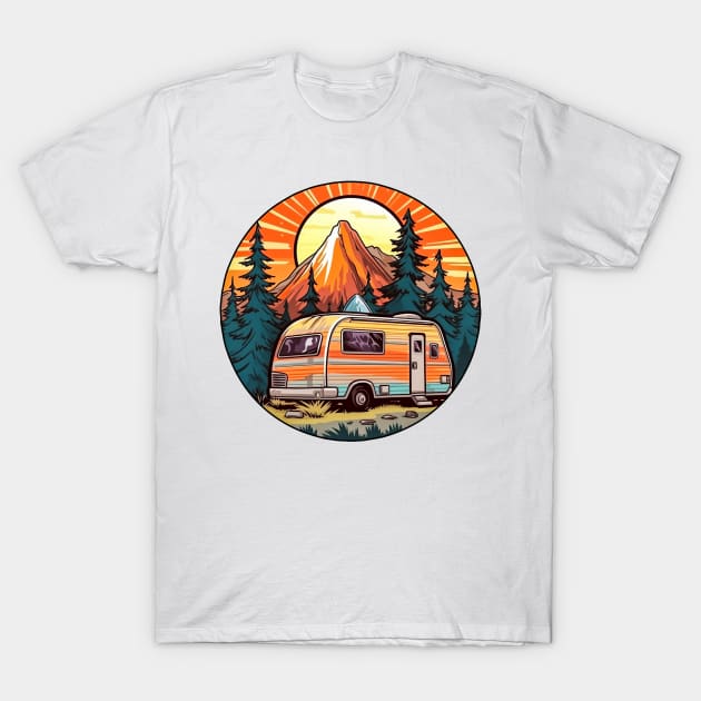 Caravan Camping T-Shirt by Digital Perception